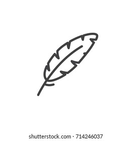 Feather, write line icon, outline vector sign, linear style pictogram isolated on white. Lightweight symbol, logo illustration. Editable stroke. Vector graphics