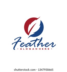 Feather, Writer, And Pen Logo Design Vector Inspiration