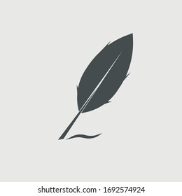 Feather writing icon illustration sign