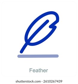 Feather and writing tools icon concept