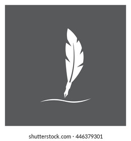 Feather Writing vector icon