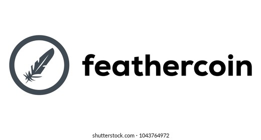 Feathercoin Cryptocurrency virtual money symbol of feathercoin. Isolated vector illustration with white background.