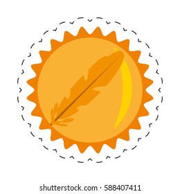 feathercoin money golden commerce vector illustration eps 10