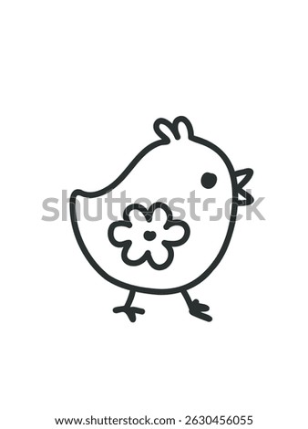 feathered chick art vector illustration