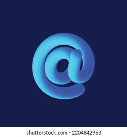 Letra con plumas en el vector de tipo de letra del signo. Letras fáciles de editar. Las plumas suaves y realistas. Azul, esponjoso, peludo en el signo, aislado en fondo blanco