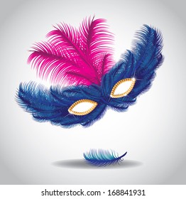 Feathered mask. EPS 10 vector, grouped for easy editing. No open shapes or paths.