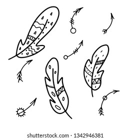 feathers and arrow tribal set