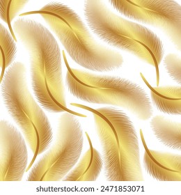 feathers Art Background with golden and blue stylist colorful design. most popular printable feather background design vector illustration. Walpaper, player, and other prints.