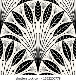 Feathers and beads, leaf scallop pattern, seamless vector