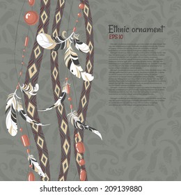 feathers and beads vector background