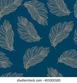 feathers of a bird. seamless pattern