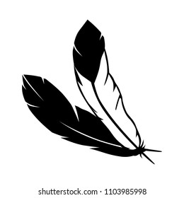 feathers, black and white black logo element