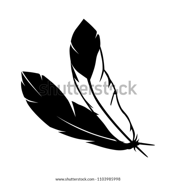 羽 白黒のロゴエレメント のベクター画像素材 ロイヤリティフリー