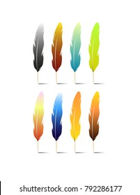 The feathers are colored