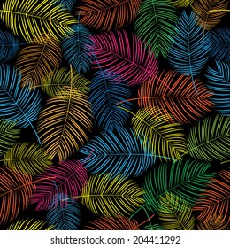 feathers colorful seamless pattern