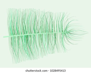 Feathers Floating. Beautiful Hand Drawn Fluff. Colorful Feathers Isolated for Wallpaper, Illustration, Carnival, Masquerade, Invitation, Textile. Decoration Element for Your Design.