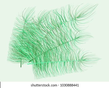 Feathers Floating. Beautiful Hand Drawn Fluff. Colorful Feathers Isolated for Wallpaper, Illustration, Carnival, Masquerade, Invitation, Textile. Decoration Element for Your Design.