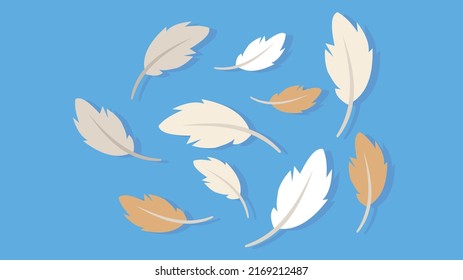 Feathers fly in the sky