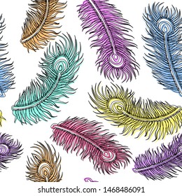 Feathers Flying Colorful Pattern Design