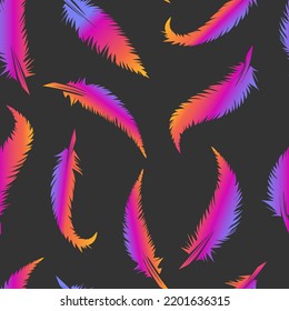 feathers gradient vector seamless pattern