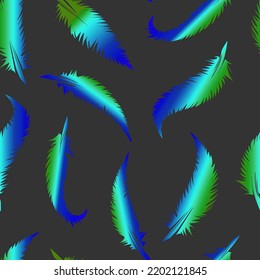 feathers gradient vector seamless pattern