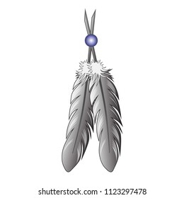 feathers icon, native american symbol vector illustration