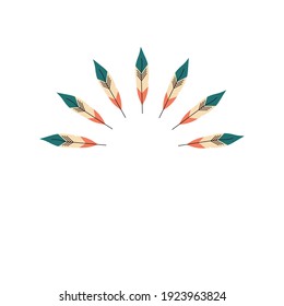 Feathers Icon Set. Cartoon-Set Federn Vektorsymbole für Web-Design, runde Form auf weißem Hintergrund . 