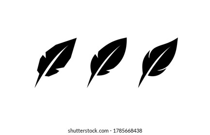 Feathers icon set. Vector on isolated white background. EPS 10