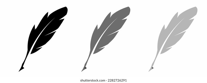 Feathers icon simple illustration set on white background.