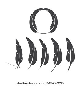 Feathers icon Vector Illustration design Logo template