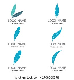 Feathers icon Vector Illustration design Logo template