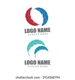 Feathers icon Vector Illustration design Logo template
