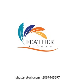 Feathers icon Vector Illustration design Logo template
