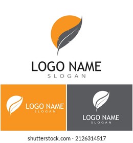 Feathers icon Vector Illustration design Logo template