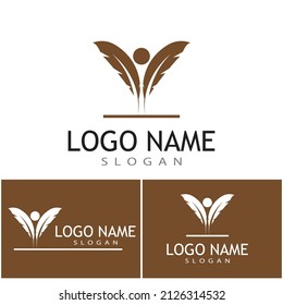 Feathers icon Vector Illustration design Logo template