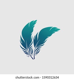 Feathers illustration vector logo design 