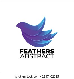  feathers logo colorful gradient style