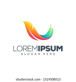 feathers logo design vector illustration