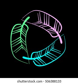 Las plumas. Plantilla de logotipo. Ilustración vectorial.