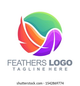 feathers logo vector, template, illustration