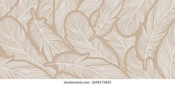 Penas design vetorial abstrato de luxo. Monocromática arte vetorial de duas cores para papéis de parede, capas, cartazes ou banners