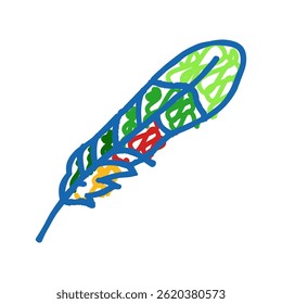 feathers parrot bird doodle icon sketch vector. feathers parrot bird sign. isolated symbol illustration
