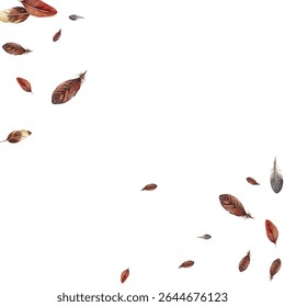 feathers pattern on a white background. This seamless design features a variety of colorful, detailed feathers, perfect for adding a touch of nature and elegance to any project or decor.
