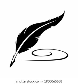 feathers as pen logo , simple and clean