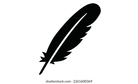 Feathers pen you want to write your text book app icon. Flat vector graphic.