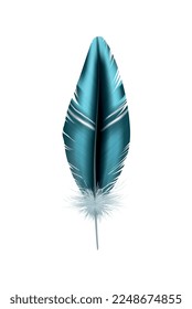 Feathers realistic composition with exotic birds natural dyed spotted mix colored realistic image vector illustration