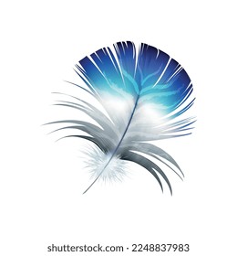 Feathers realistic composition with exotic birds natural dyed spotted mix colored realistic image vector illustration