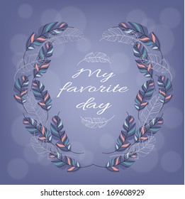 feathers retro drawn vector