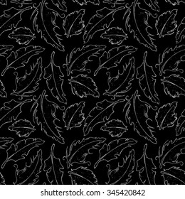 Feathers, seamless background, vector illustration