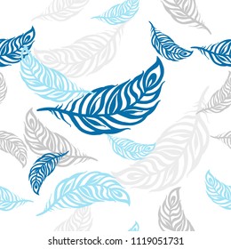 Feathers seamless light pattern for bedlinen, poster, logo, background, texture, print